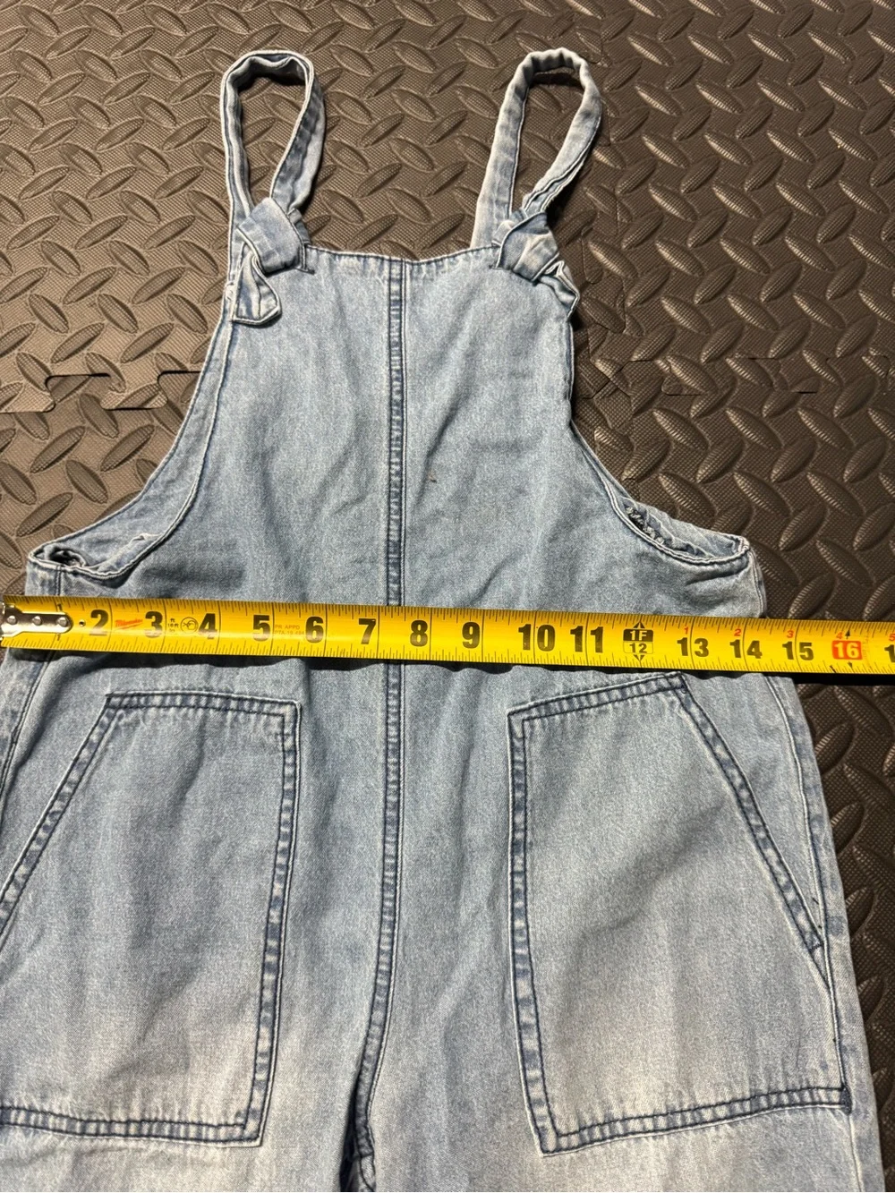 Vanilla Star Girls Denim Overalls Light Wash Wide Leg Jumpsuit Size M 12-14